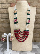 Traditional Handcrafted Side Kundan Brooches And Semi Precious Beaded Necklace Set - Wedding And Festive Wear